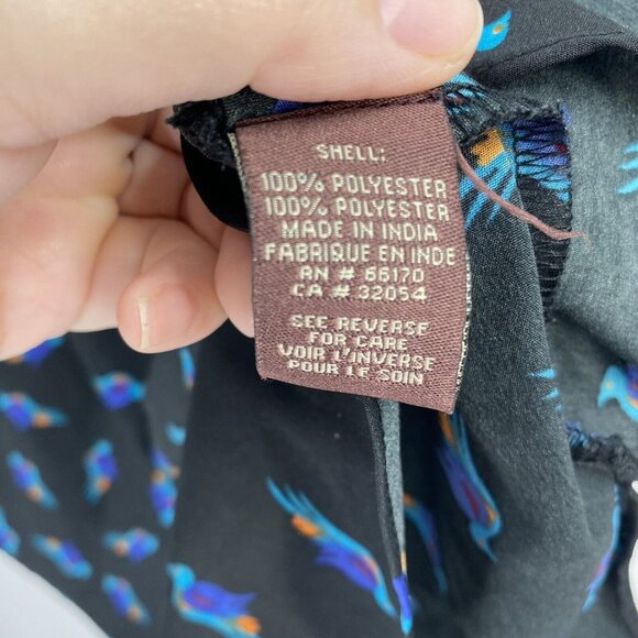 Ranna Gill Anthropologie Bird Top Flutter Sleeves Cutwork Bodice Black Womens S - Picture 3 of 4